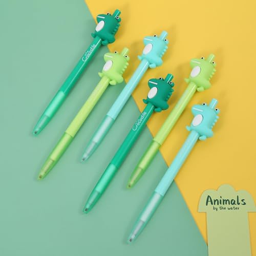 Set de 6 bolígrafos gel con punta 0.5 mm serie Cocodrilo miniatura 4