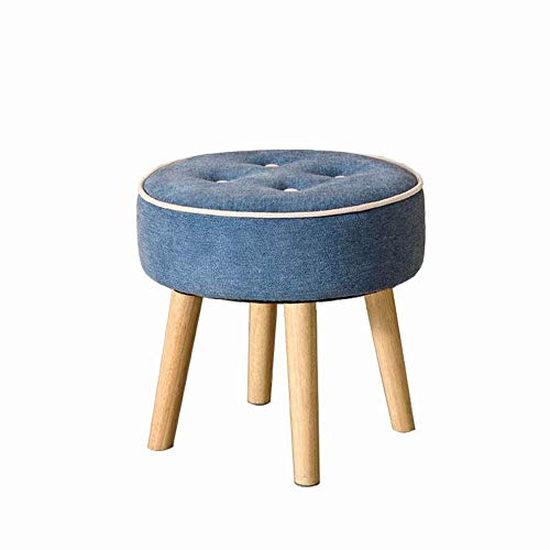 Taburete redondo acolchado con efecto suave texturizado para descanso de pies 2