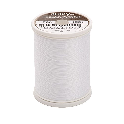 Hilo 400d 30wt Algodón 500 yd Blanco Brillante miniatura 1