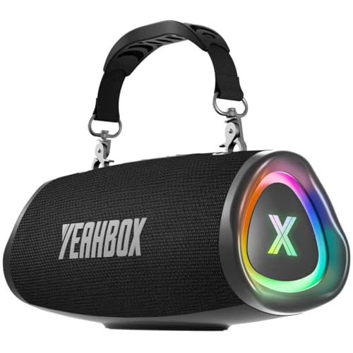 Enceinte Bluetooth Portable 50W YEAHBOX Sonic Boom Pop Noir avec Haut-Parleur Racetrack et DSP