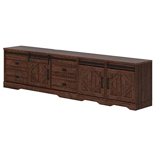 Image of WAMPAT 98.5 inch Wide Large Farmhouse TV Stand w /Drawers & Storage Cabinet