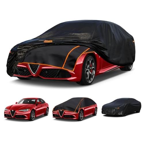 Kayme Padded Hail Protector Car Cover Custom Fit for Alfa Romeo Giulia, Anti Hail Blanket with Multilayer Thickened Design, Hail Proof & All Weather O