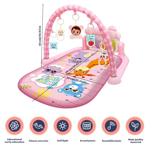 Centro de actividades para bebés con tablero ajustable y luces de estimulación 5