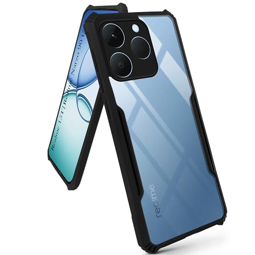 Image of Jkobi Hybrid Back Cover Case for Realme 15T | Realme Narzo 90 (Shockproof with Polycarbonate Clear Panel | Professional Black)