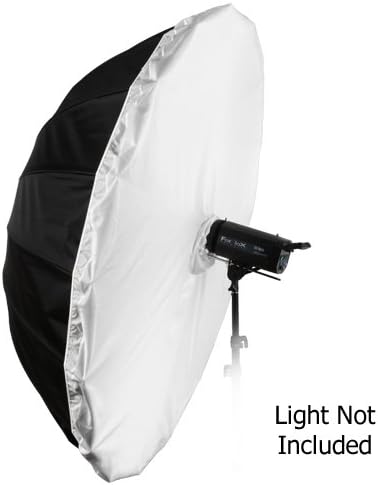 Fotodiox Pro 72in Parabolic White Reflective Umbrella Kit with Diffusion Cover - 16-Rib Black/White Photographic Umbrella