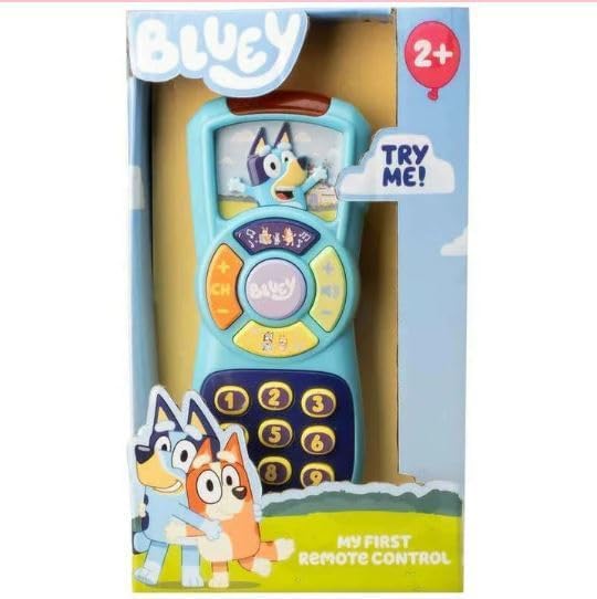 SKYTE Bluey Boombox Sing-Along Toy with Flashing Lights, Microphone, and Songs, Blue (MY FIRST REMOTE CONTROL)