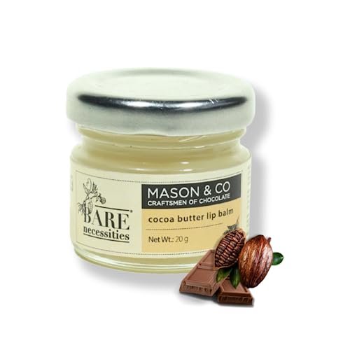 Bare necessities Mason & Co X Moisturizing Cocoa Butter Lip Balm | Chocolate Flavoured Hydrating Lip Balm For Dry Chapped Lips | Natural Non-Sticky Lipbalm For Dry & Dark Lips | Vegan | Organic | 20G