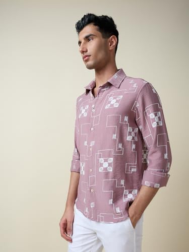 Image of Thomas Scott Mens Regular Fit Embroidered Full Sleeves Casual Shirt
