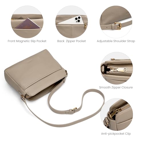 Image of befen Anti-theft Crossbody Bag for Women Genuine Leather, Small Cross Body Shoulder Handbags with RFID Card Slots