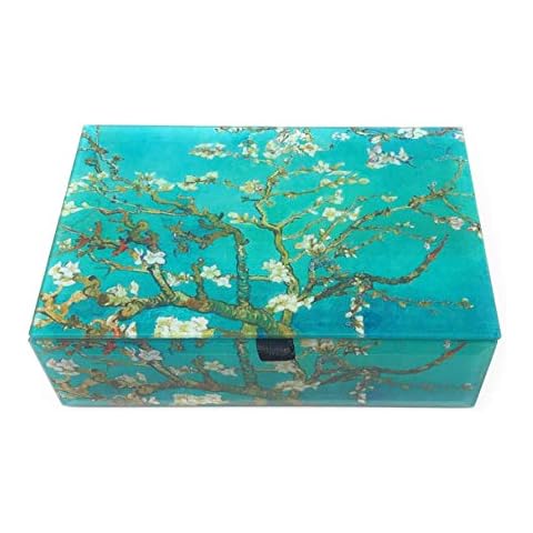 Vincent Van Gogh Glass Jewelry Keepsake Box (Almond Blossoms) Cover