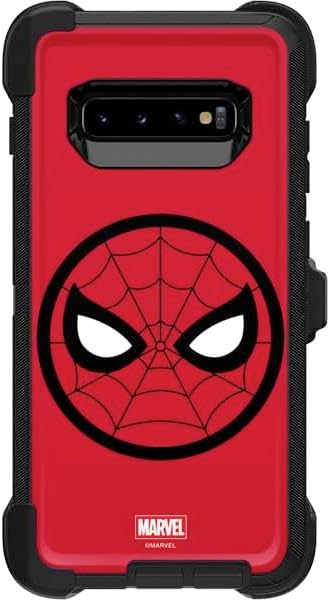 Skinit Decal Phone Skin Compatible with OtterBox Defender Galaxy S10 Plus - Officially Licensed Marvel Spiderman Spiderman Emblem Design
