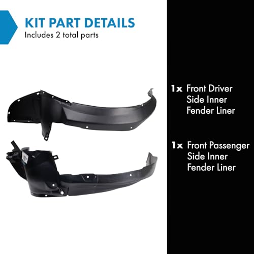 Image of TRQ Front Inner Fender Liner Set Compatible with 2008 Chevrolet Malibu GM1248201 GM1249140