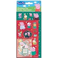 Peppa Pig Christmas Assortment Pack of Stickers - Three Types, 50+ Total, Reusable on Non-Porous Surfaces - Great Stocking Filler and Christmas Gifts - Age 3+