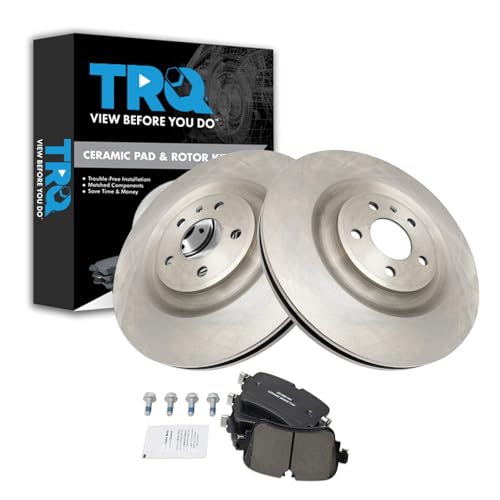 Image of TRQ Rear Ceramic Brake Pad and Rotor Set | For 2017-2020 Audi Q7 2019-2020 A8 Quattro 2019-2020 Q8 2019 e-tron Quattro