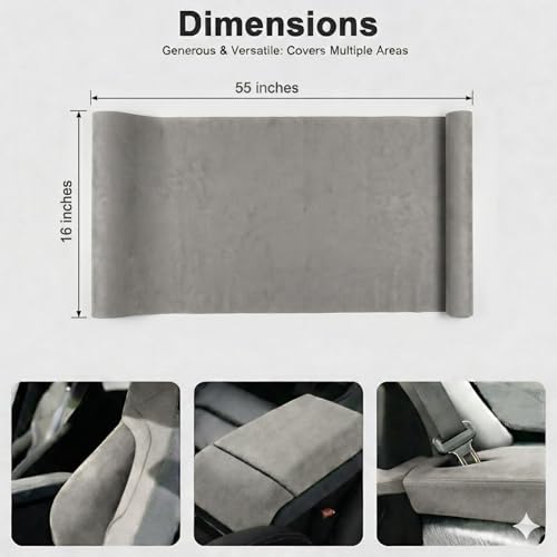 Image of Suede Fabric Wrap - Self Adhesive Film Sticker 16 x 55 Inches Silky Decal Sheet for Car Interior Furniture Upholstery DIY Elastic Stretch Peel and Stick Grey
