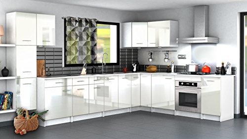 Berlioz Creations PRIMA PG6BTI Unterschrank für Küche mit Arbeitsplatte, 1 Dekortür und 1 Dekorschublade in glänzendem Elfenbein, 60 x 60 x 85 cm, 100 Prozent französische Herstellung - Image 5