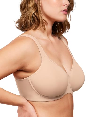 Image of HSIA Bras for Women Minimizer Full Coverage, Plus Size T Shirt Unlined Underwire Smooth Bra, Seamless Cups Joan Ultimate Soft