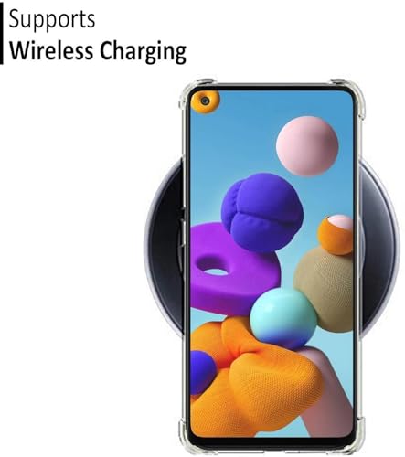 Image of BOXXO Flexible Back Cover for Samsung Galaxy A21s | Back Cover Transparent Clear Shockproof Case Four Corner Protection | Slim Protective Mobile Phone Cover for Samsung Galaxy A21s