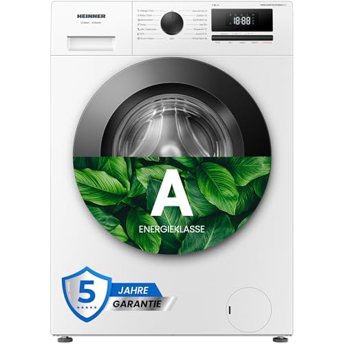 HEINNER HWM-HME7012IVSMA+++ Waschmaschine – 7 kg Fassungsvermögen, Inverter-Motor, 1200 U/Min, 14 Waschprogramme, LED-Anzeige, Startzeitvorwahl, Energieeffizienzklasse A, 5 Jahre Garantie (7 KG)