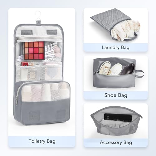 Image of 10 Set Compression Packing Cubes for Travel Essentials,Compressible Expandable Packing Cubes for Suitcase,OlarHike Luggage Organizer Bags for Travel,Handy Helper for Organizing Clothes(Gray)