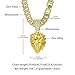 YOHAX Hip Hop Necklace Alloy Full Diamond Crown Lion Head Pendant Necklace Hip Hop Men's and Women's Long Chain Necklace (50 cm Cuban chain (19.6 inches), black)