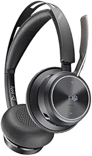 Plantronics by Poly Voyager Focus 2 UC Wireless Headset & Charge Stand - Active Noise Canceling (ANC) - Long Talk Time - Connect to PC/Mac/Mobile via Bluetooth - Works w/Microsoft Teams, Zoom & More