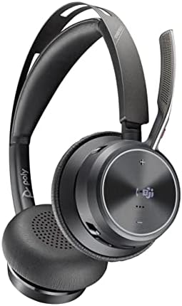 Poly - Voyager Focus 2 UC USB-A Headset (Plantronics) - Bluetooth Dual-Ear (Stereo) Headset with Boom Mic - USB-A PC/Mac Compatible - Active Noise Canceling - Works with Teams (Certified), Zoom & more