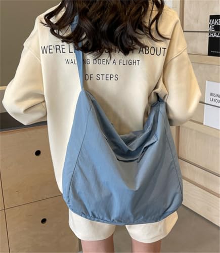 Waterproof Nylon Crossbody Tote Bag Unisex Hobo Shoulder Bag Lightweight Purse Multi-pocket Casual Work Travel Gym Zip4