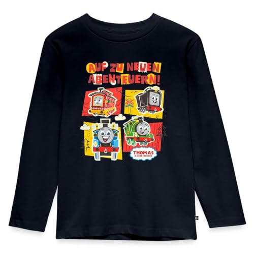 Spreadshirt Thomas & Friends Thomas Und Seine Freunde Kinder Premium Langarmshirt 122/128 (6 Jahre) Navy