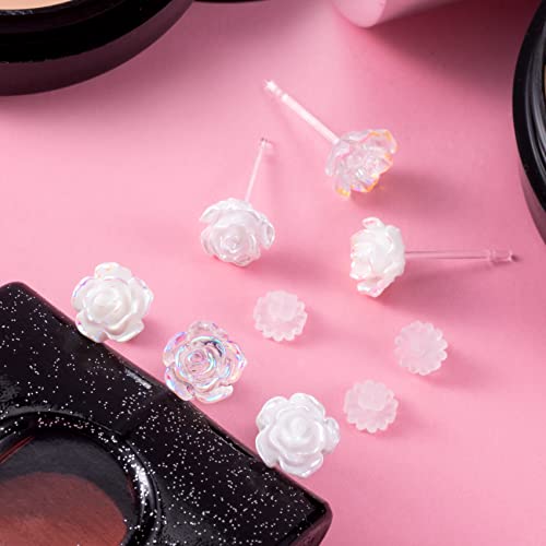 Joez Wonderful Plastic Earrings, Flower Earring Stud with Rubber Backs, Earrings Hypoallergenic for Sensitive Ears Women3