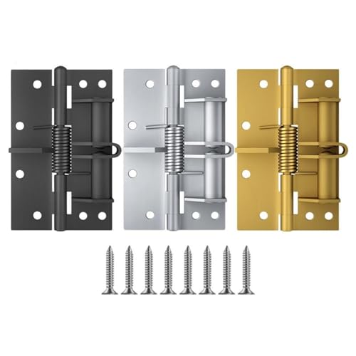 KAZHBI Self Closing Door Hinges Spring Hinge Heavy Duty Hinges for Doors Automatic Self-Closing Spring Hinge for Apartments Dorms (Color : Gold)