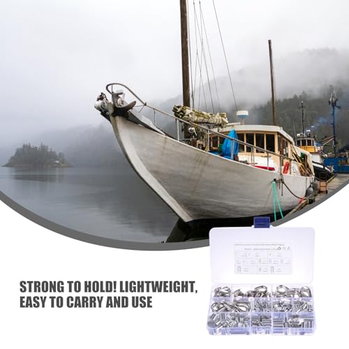Manguitos de engarce para cable de acero de doble cañón en lote de 240 piezas para pesca 4