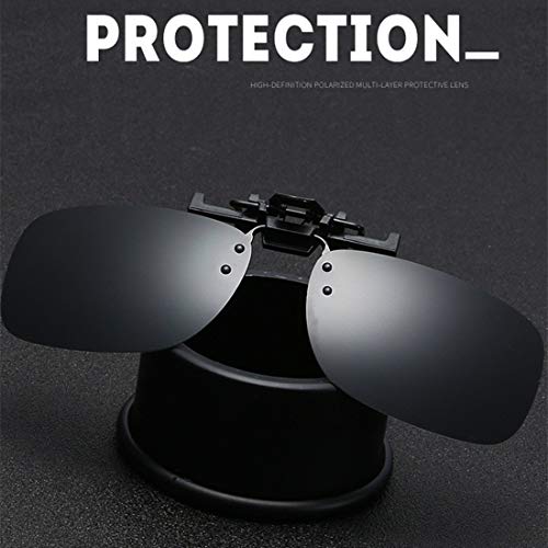 Image of Clip on Flip up Polarized Lens For Prescription Glasses UV Protection Sunglasses (Clear lenses not Polarized)
