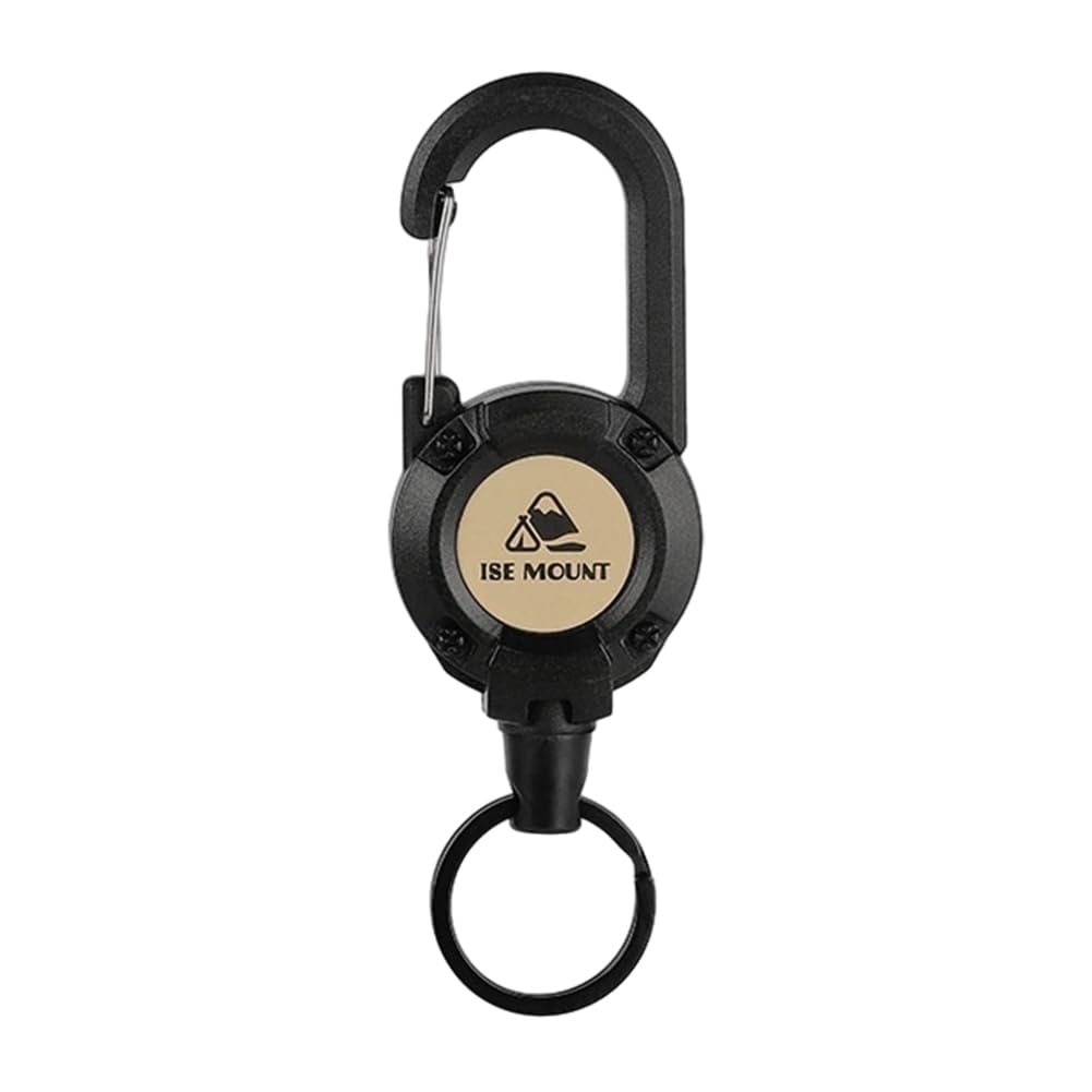 Heavy Duty Retractable Tether Pull Badges ID Holder 23.6in Cord Carabiner Keychain Buckle Key Holder Hold Multiple Tools Outdoor (Black)