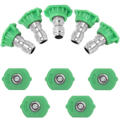 Podoy Green Pressure Washer Nozzle Tips 25° 1/4" Pack of 10