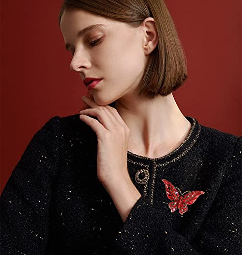 Image of Variety Styles Butterfly Brooch - Multi-Color Rhinestone Crystal Brooch Pin Cute Butterfly Shape Corsages Brooches Decoration Gift for Women