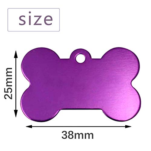 Pawstrip 20 Pcs Blank Dog Tags Aluminum Cat Id Tags Personalized Pet Tabs For Dogs Engraved Name Tag For Dog Collar Diy Custom Puppy Name Tag Bone Shape Small Animal Tag Colorful Metal Dog Label #TOP5