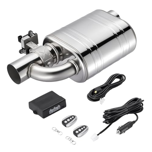 SPELAB Exhaust Cutout 3.0 Inch Valved Muffler Vacuum Exhaust Valve Kit with Muffler Front Exhaust System Kit