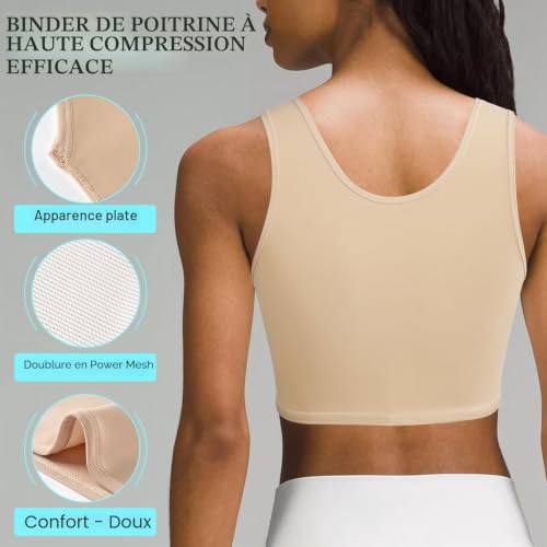 XUJI Demi Binder de poitrine Compression Transgender FTM Pullover Design Binder (K, S) – vue 3