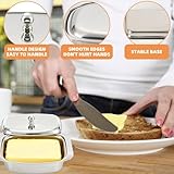 Stainless Steel Insulated Butter Dish with Lid, Airtight Cheese Dish Butter Plate Serving Pan Storage Kitchen Pot, Fridge Safe, Dishwasher Safe for Home & Restaurant Use, Silver - Image 4