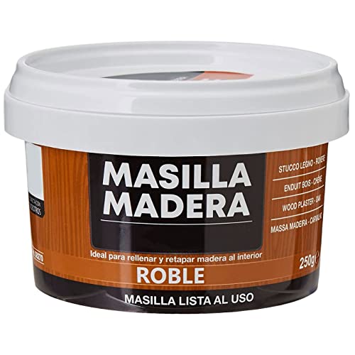 ACAN Tradineur - Masilla de relleno para madera, pasta tapagrietas, lista para usar, reparación de fisuras, agujeros en muebles, uso interior, calidad profesional (Roble, 250 g)