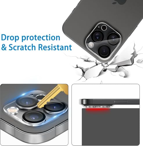 Image of Xmon Back Camera Lens Protector for iPhone 16 Pro (1 Pack) Premium Camera Glass Protector Guard, Anti-Scratch, Ultra-Clear, Easy Installation