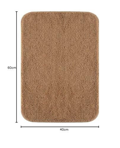 Image of SKIVE India Solid Anti Slip Bathmat,Colour Beige,Size(40 x 60 cm) Set of 2 Piece