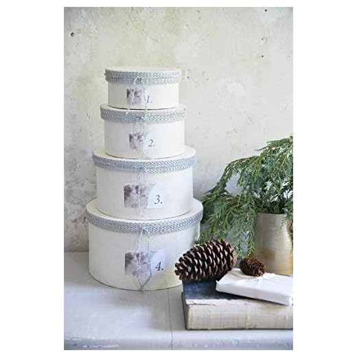Jeanne D´ Arc Living 4er Set Boxes Adventsask Decor Box Advent Vintage Cream