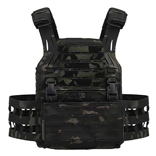 Military Tactical Training Vest, Adjustable Lightweight Vests Outdoor Gear Load Carrier Vest,Triple Magazine Pouch For Airsoft Cs Game Hunting. (BCP)
