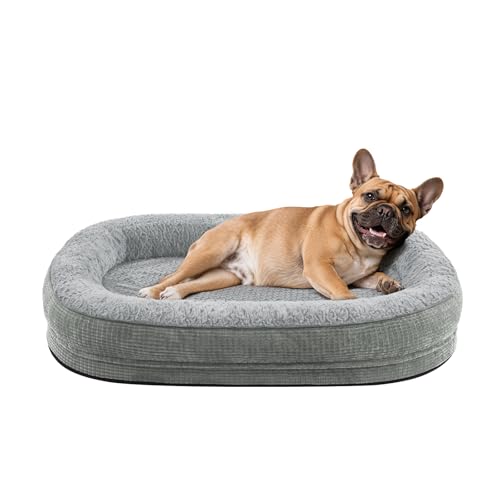 JOEJOY Orthopedic Dog Bed for Medium Dogs, 360° Oval Bolster, 28"