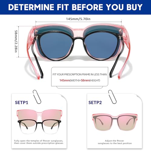 Xfeel Sunglasses Over Glasses Women, Polarized Sun Glasses Women with UV Protection Over Prescription Eyeglasses Trendy 20253