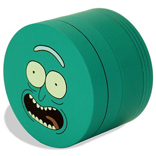 Rick and Morty Herb Grinder - Pickle Rick - SOFT TOUCH Matte Smooth 4 Piece Grinder For Herb & Spice With BONUS Scraper - Rick and Morty Gifts - 2.2 Inches - Thumbnail 7