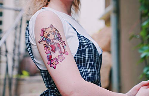 Novu Ink Pretty Guardians Cosplay Princess Kawaii Watercolor Temporary Tattoos Set Of 3 Designs #TOP1