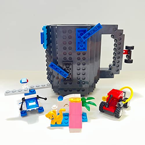 Build-On Brick Mug Diy Coffee Mug Tea Cup Carton Building Blocks Toys, Unique Birthday Or Christmas Gift For Children And Adults (Grey) #TOP10